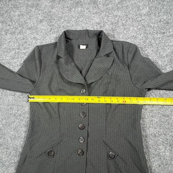 Spago Blazer Jacket Womens 10 Charcoal Gray Single Breasted Notch Lapel Formal - Picture 8 of 14